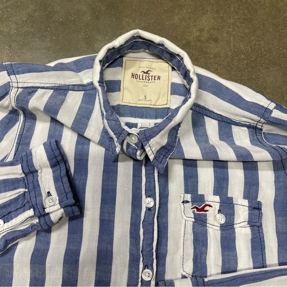 Vintage Hollister Striped Long Sleeve Button Up Y2K - Picture 3 of 8